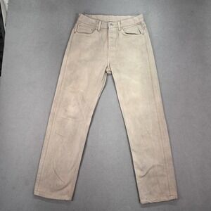 VTG Levis 501 Jeans Mens Beige Stained Distressed Made In USA 90s‎ Fits 29x29